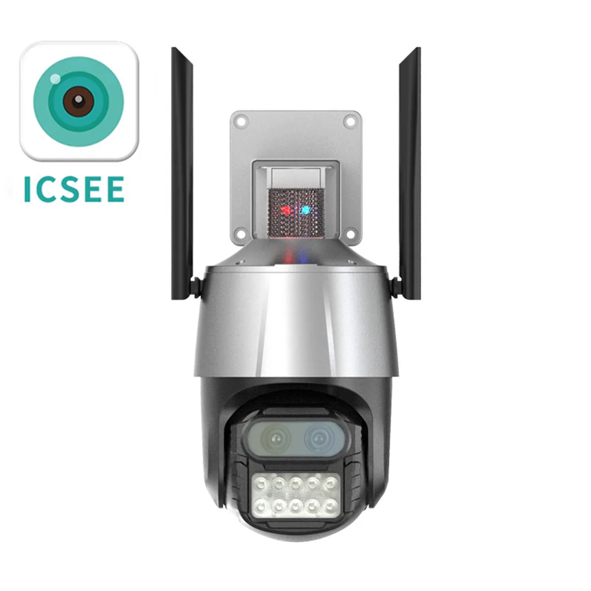 4Mp Icsee App Dual Lens Shine Light Alarm Ptz Ip Dome Camera Ai Humanoid Auto Tracking Home Security Cctv Baby Monitor