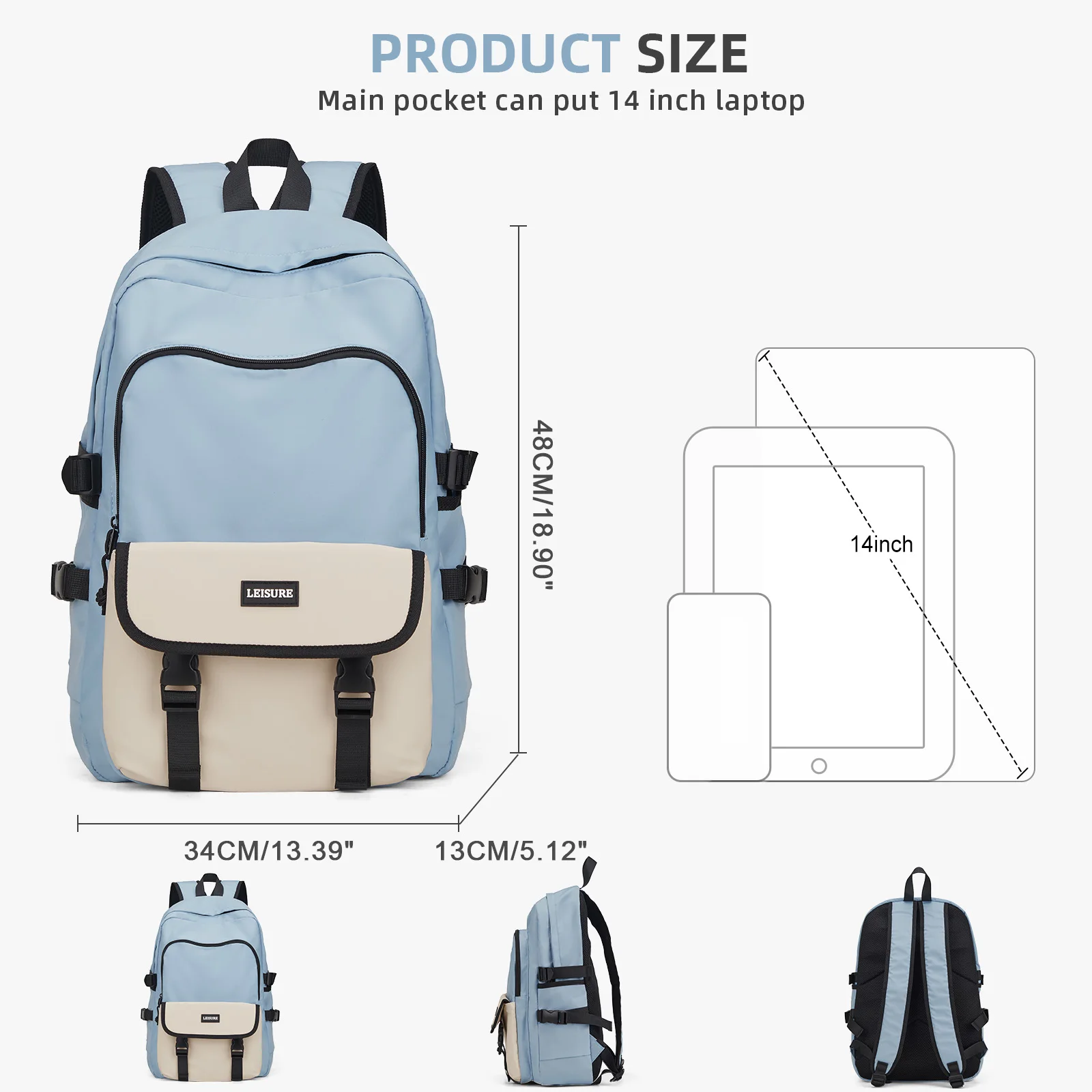 Middle Teens Girls School Backpack, Large Capacity Lightweight Boy Casual Schoolbag, College Student Laptop Bag, Travel Backpack
