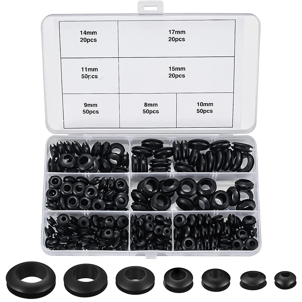 Rubber Grommets Ring Rubber Seal Ring 260pcs rubber washer combination kit
