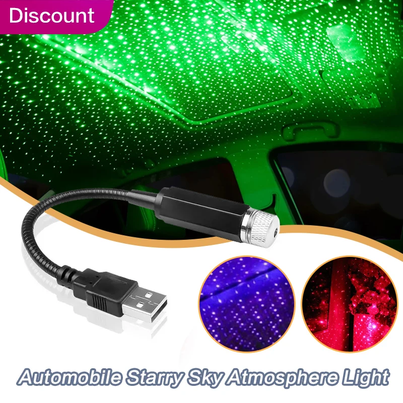 Romantic LED Car Roof Star Night Light Projector Atmosphere Galaxy Lamp USB Decorative Lamp