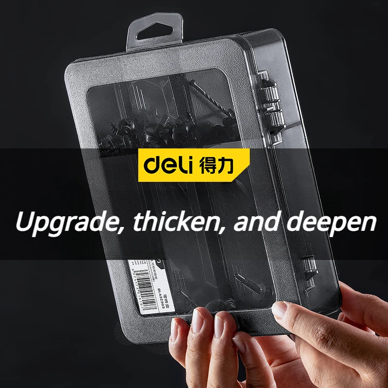 DELI 1 PCS Plastic Storage Boxes Slots Adjustable Packaging Transparent Tool Case Screw Craft Jewelry Accessories Organizer Box tool storage box parts storage box plastic tool box storage organizer box parts organizer