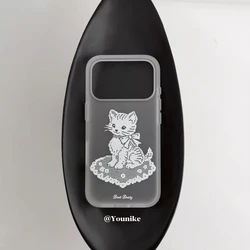 Romantic French Lace Kitten Phone Case - Korean - Inspired Design - iPhone 12 Mini (A)