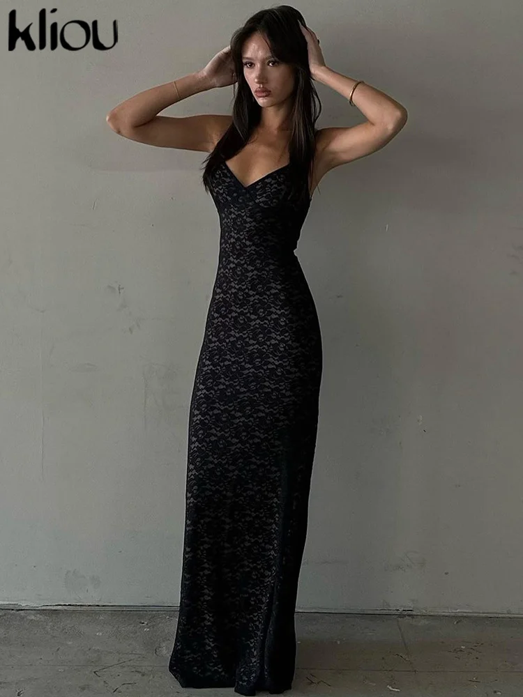 

Strap Body-shaping Trend Robe Female High Street Party Vestido Mesh Hollow Out Maxi Dress Women Hipster Elegant Spaghetti