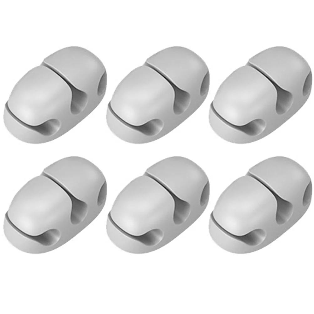

6pcs Cord Keeper Power Cord Holder Silicone Self Adhesive Cable Organizer