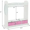 Kids Armoire Dress-Up Closet w/Mirror,Open Hanging Wardrobe w/Clothes Rack,Toddlers Pretend Play Costume Storage Dresser 2