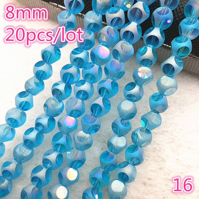 20pcs 8mm Austria Crystal Earrings Choker Bead Glass Bead Spacer Bead For Jewelry Making Necklace