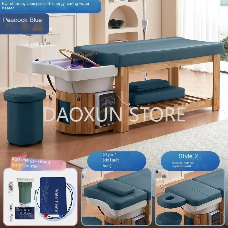 Description Picture 6 of itemHead Spa Wooden Shampoo Chair Fumigation Hair Salon Lighting Equipments Bed Therapy Chaise De Coiffure Salon Furniture MQ50SC