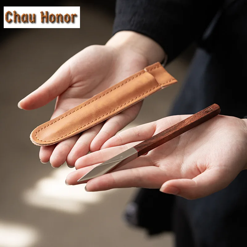 Retro Solid Wood Tea Knife Tea Needle Damascus Tea Cone Hand Prying Tea Hammer Tool Puer Tea Cake Tea Opener Tea Set Accessories