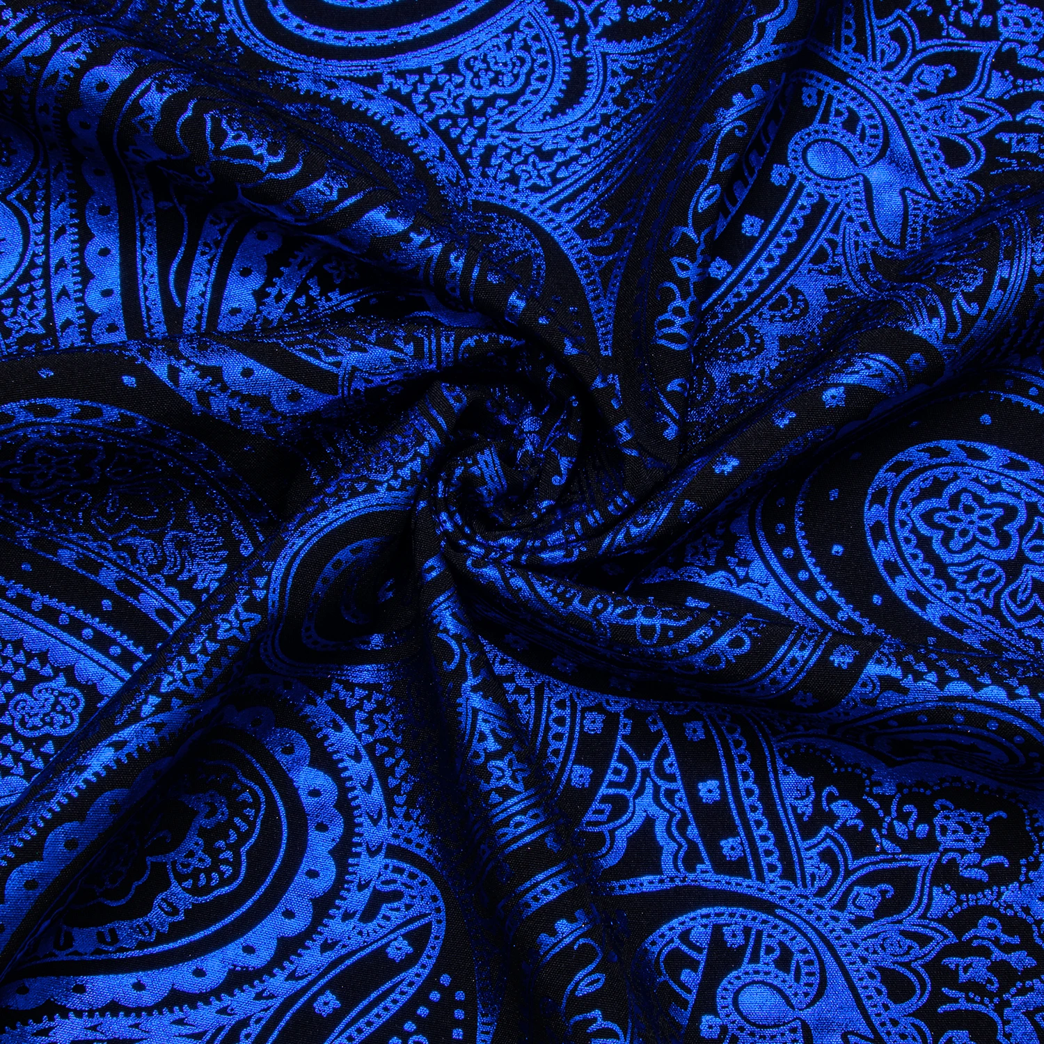 Luxury Royal Blue Paisley Silk Dress Shirts Wedding Party Performence Shirt for Men Social Clothing camisas de hombre