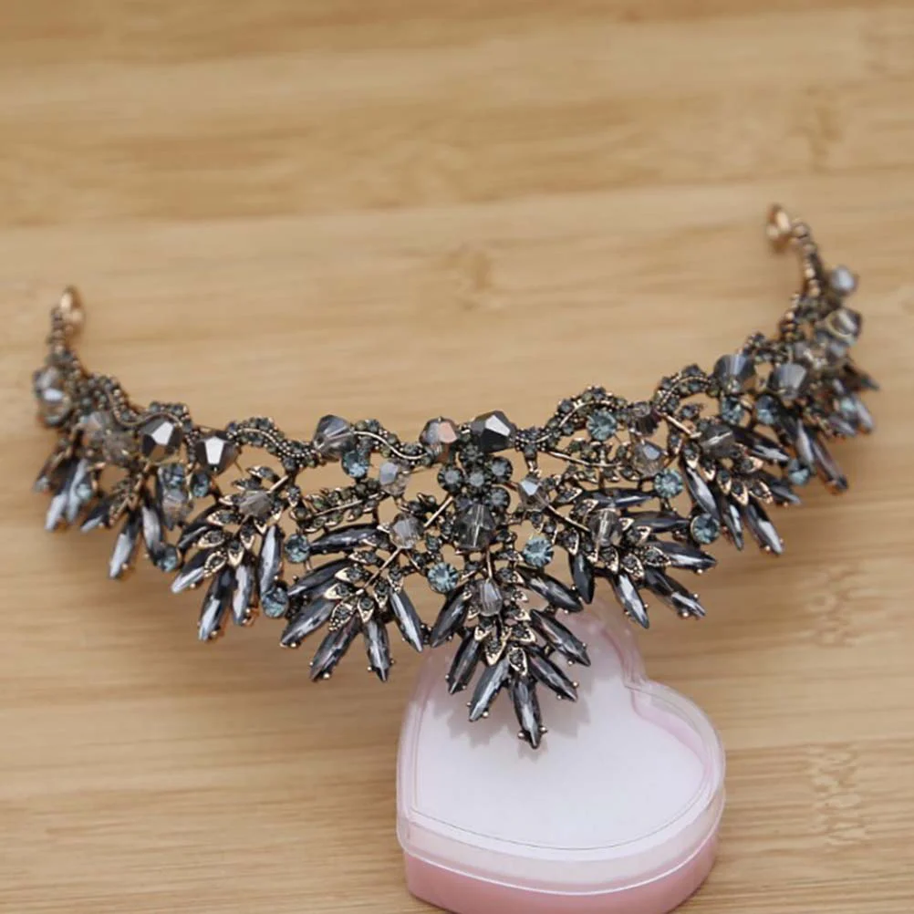 

Black Baroque Vintage Tiara Gothic Baroque Crowns Birthday Quinceanera Prom