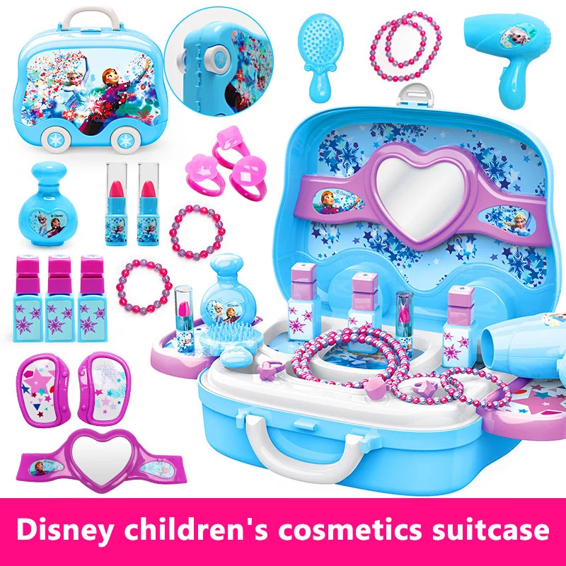 

Disney Girls Princess Frozen Elsa Dressing Makeup Toys Set Kids Beauty Simulation Dressing Table Fashion Toys For Children Gift