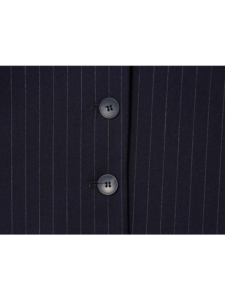 Elegant Chic Belt Pant Set With Women V-Neck Slim Sleeveless Vest Straight Pants 2025 Autumn Fashion Leisure Commute Lady Set