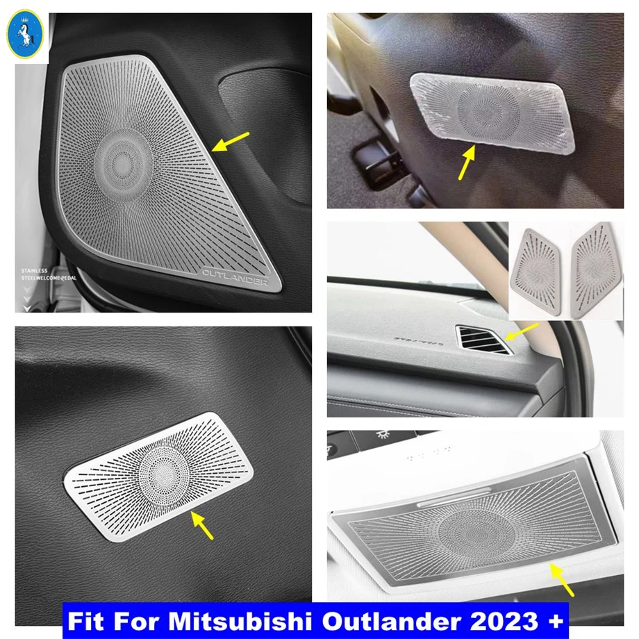 

Silver Interior Accessories Reading Lights Door Speaker Front Rear Air Outlet Vent Cover Trim For Mitsubishi Outlander 2023 2024