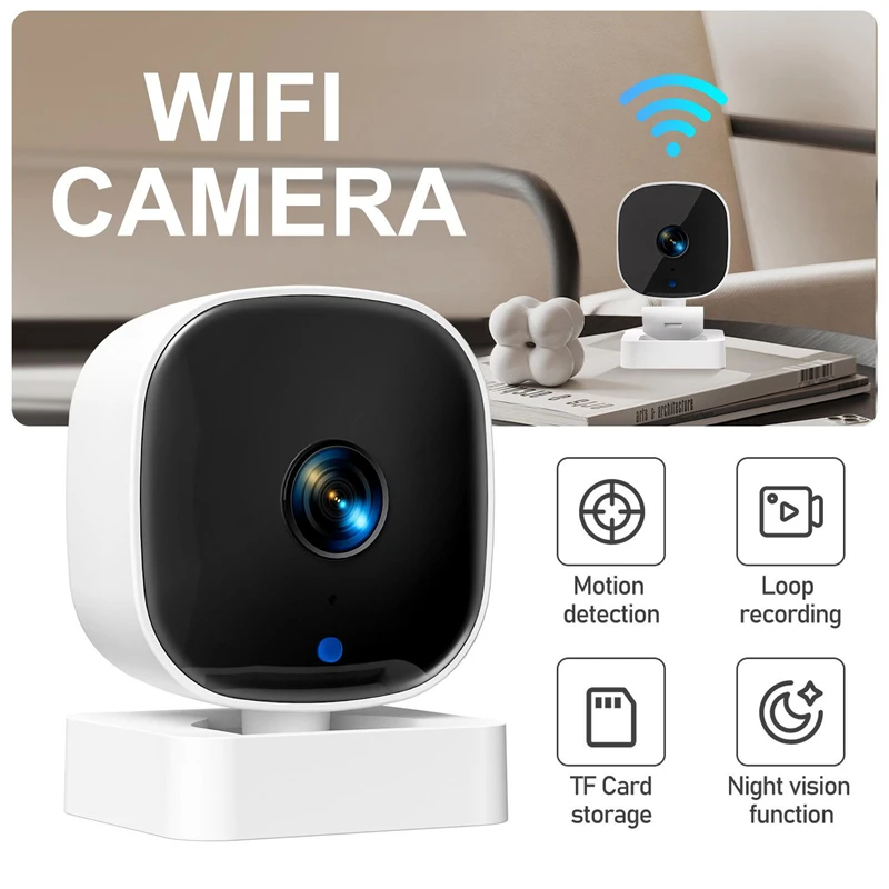 Wireless 4K HD Wide-Angle Indoor Monitoring Camera with Waterproof Design and Night Vision