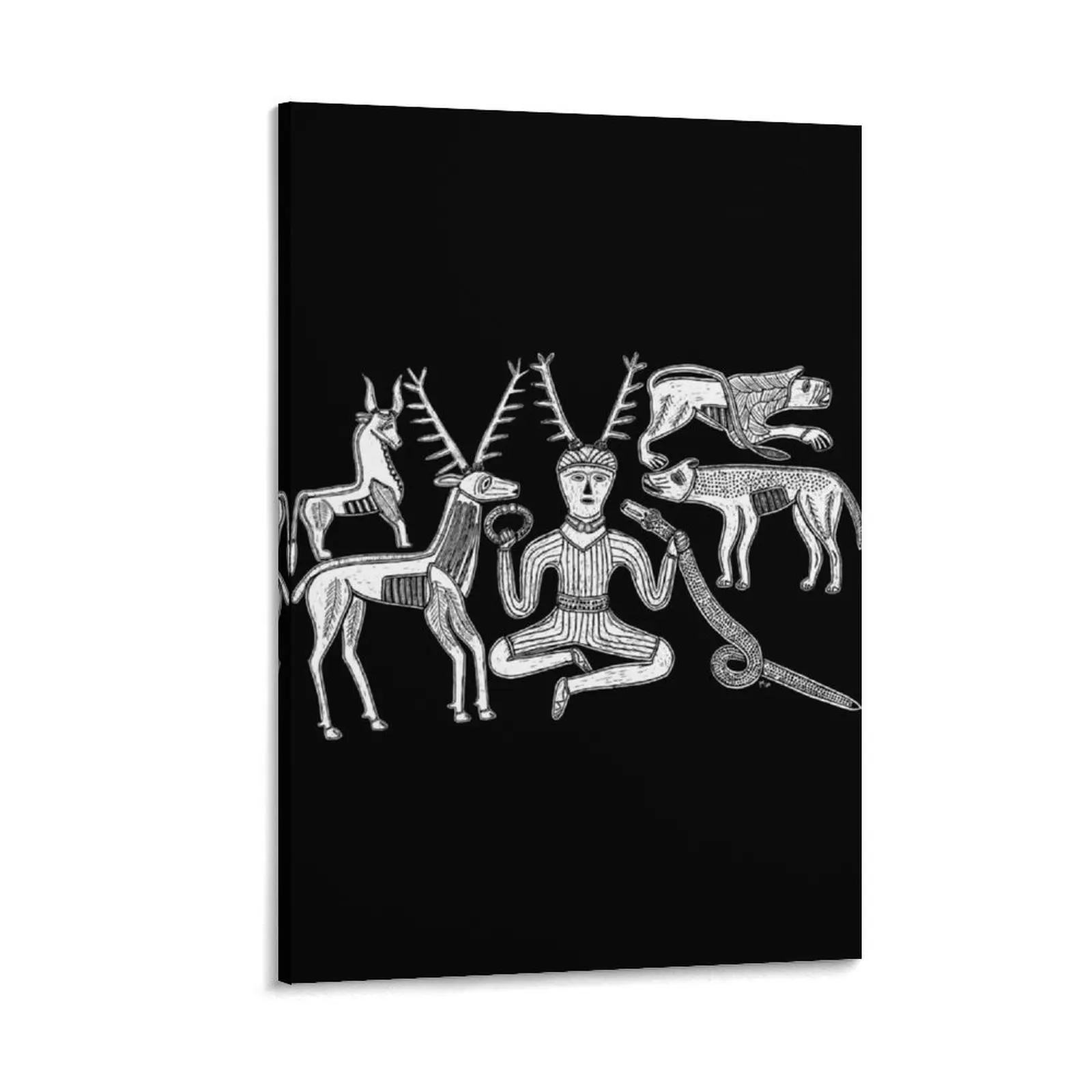 

God Cernunnos and Animals from the Gundestrup Cauldron Canvas Painting poster aesthetic anime poster Wall decoration frame
