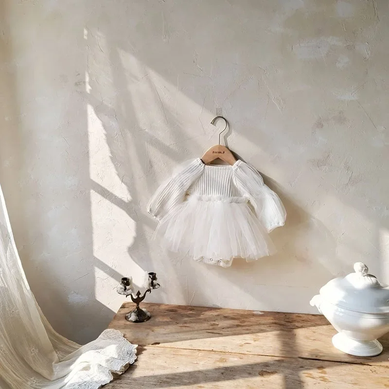 Baby Lace Long Sleeves Jumpsuit One Piece for Spring