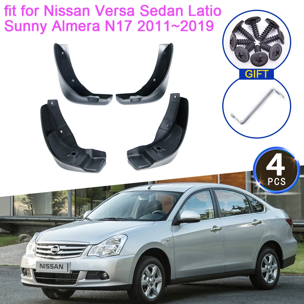

For Nissan Versa Sedan Latio Sunny Almera N17 2011~2019 Mud Flaps Mudguards Splash Fender Guard Front Rear Wheels Accessories
