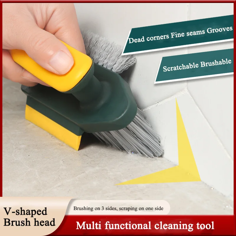 Tile and Grout Cleaning Brush Corner Scrubber Tub Floor Brushes 4 in 1 Cleaning Tools Portable Durable Gap