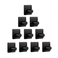 ตะขอแขวนผนังแบบมีกาว 10 ชิ้น สำหรับแขวนกุญแจ ผ้าเช็ดตัว กระเป๋า หมวก ผ้าพันคอ ทำจากสแตนเลส สำหรับห้องครัว ห้องน้ำ ตู้เสื้อผ้า ทางเข้าบ้าน 1