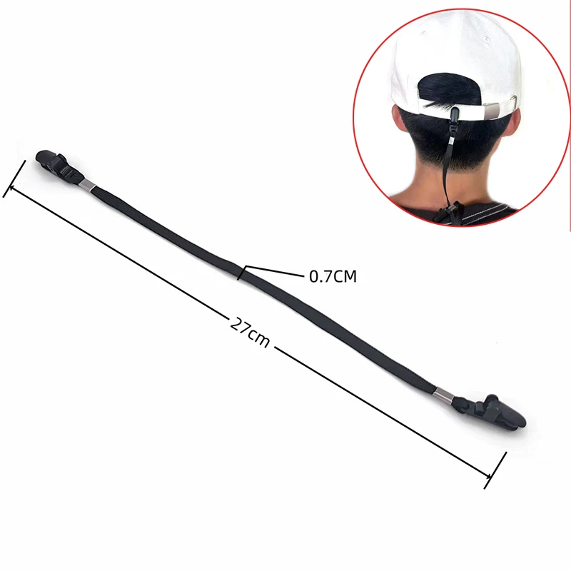 Outdoor Anti-lost Cap Retainer Hat Shirt Clips Cord Rope Windproof Hat Strap Clip For Riding Fishing Golfing