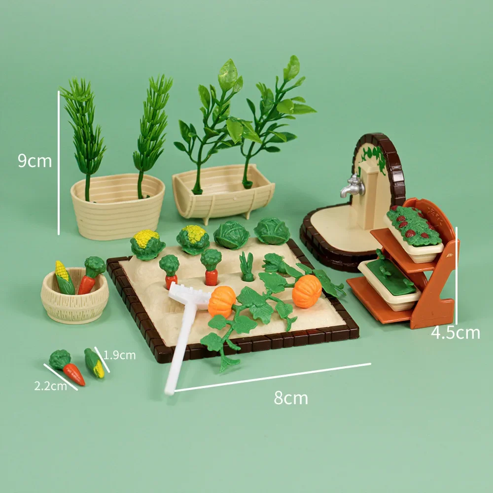 Dollhouse Miniature Mini Kitchen Garden Vegetable Farm Shovel Rake Outdoor Planting Scene Mini Model Doll Accessories