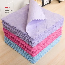 10pcs Kitchen Dish Cloth Absorbent Cloth Non-oily Household Dish Towel Cleaning Cloth Table Wiping Dish Towel Bamboo Fiber