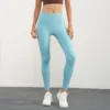 Solid Color soft Women Sport Pant Tight Butter High Waist Yoga Legging Athletic Gym Comprehensive Training Jog Back Waist Pocket 1