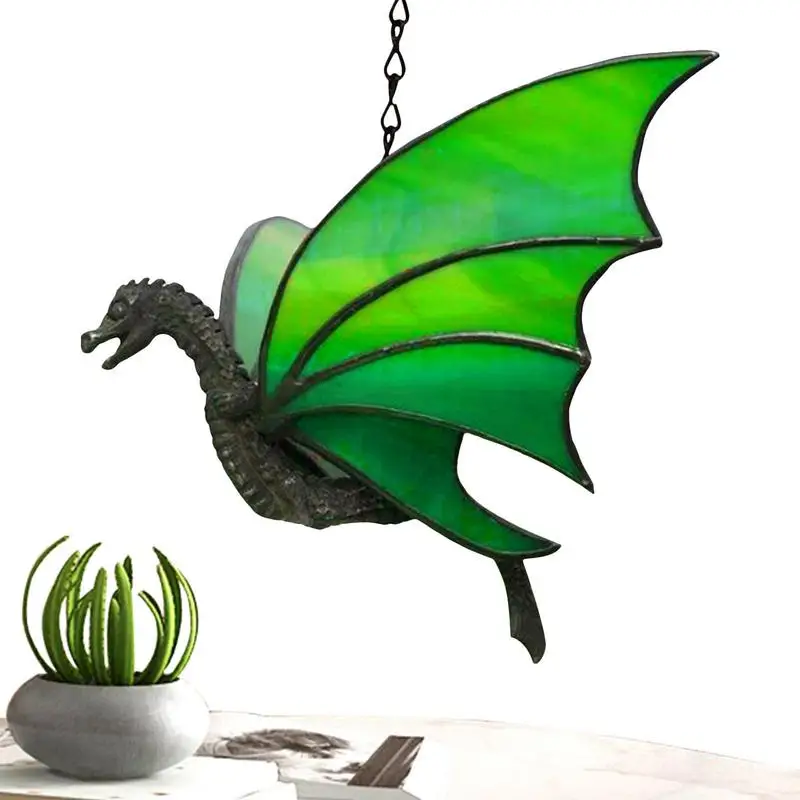 

Garden Dragon Decoration Climbing Grotesque Green Dragon Statue Realistic Dragon Pendant For Fence Garden Patio Porch