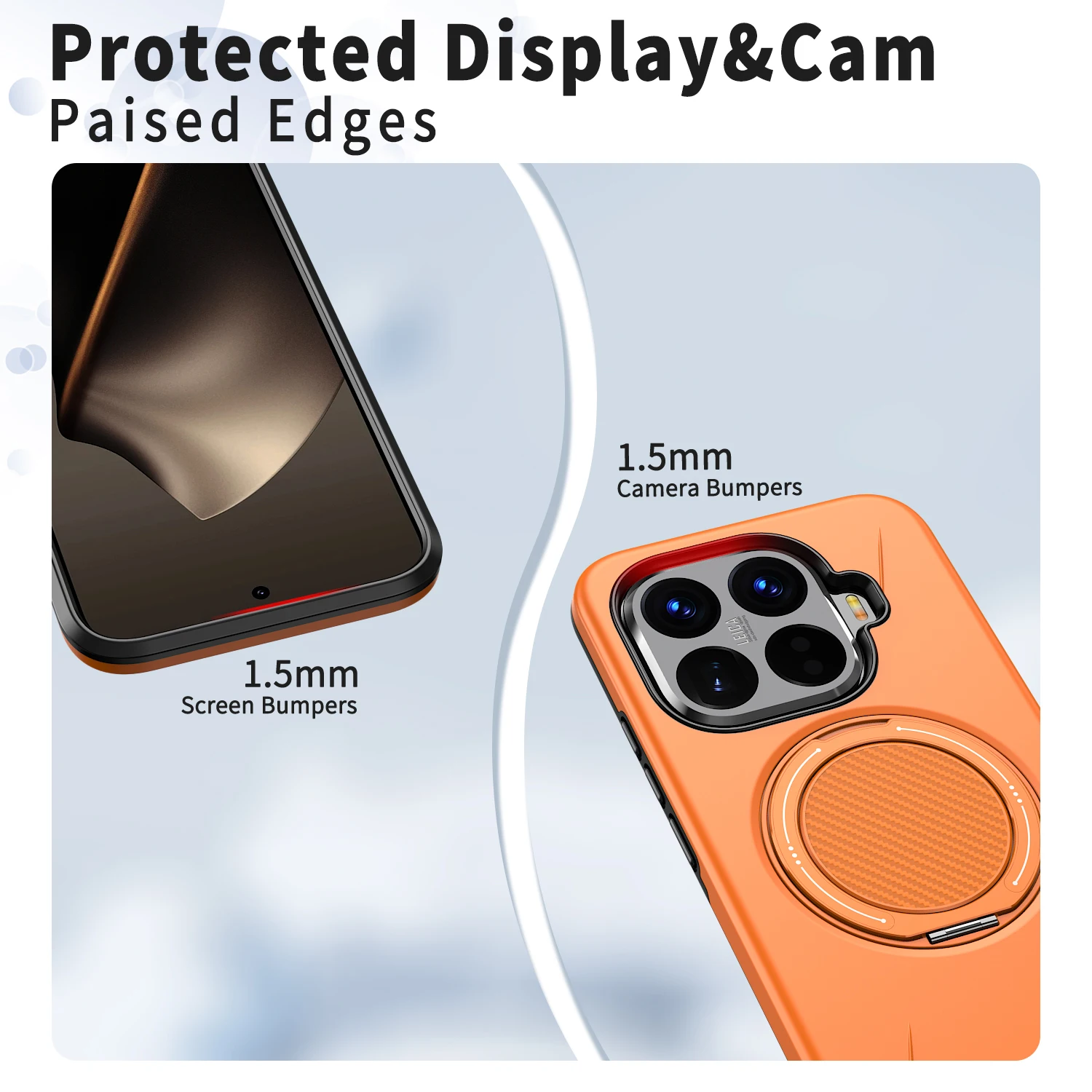 Rotating Magnetic Bracket Shockproof Phone Case - TPU Frame & Hard Plastic Protective Back Cover