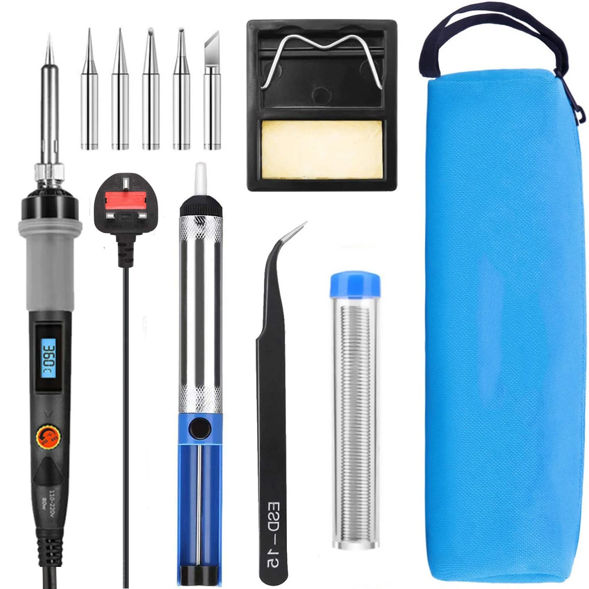 lincoln electric ac 225 arc welder Soldering Iron Kit 80W LCD Digital Soldering Gun with ON/OFF Switch LCD Digital Welding Solder Electronics Pump Set Welding Tool best soldering iron