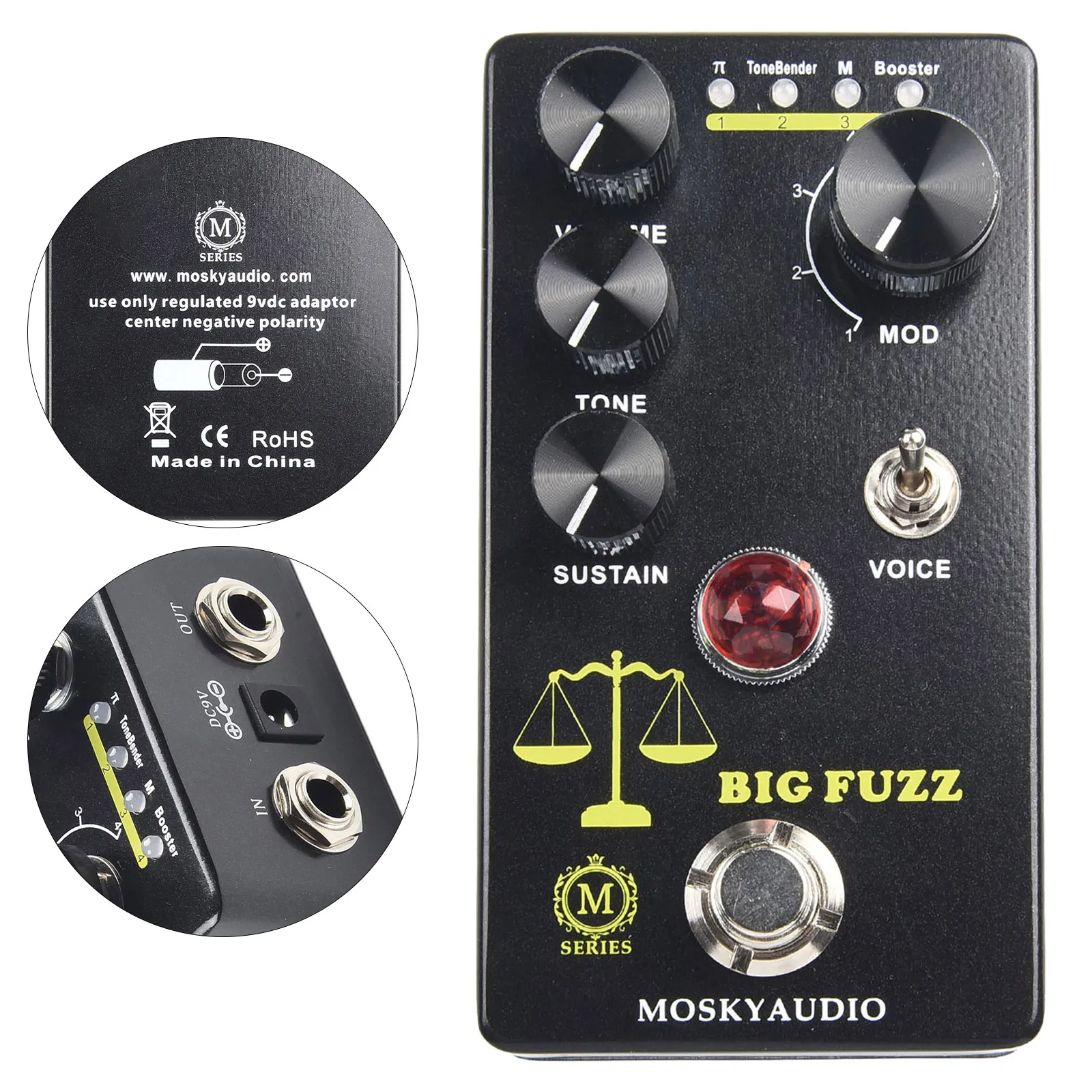 

Pedal Guitar Parts Guitar Effects Pedal 11.5*6.5*5CM 300g Black Distortion/FUZZ ToneBender Two Vioce Brand New