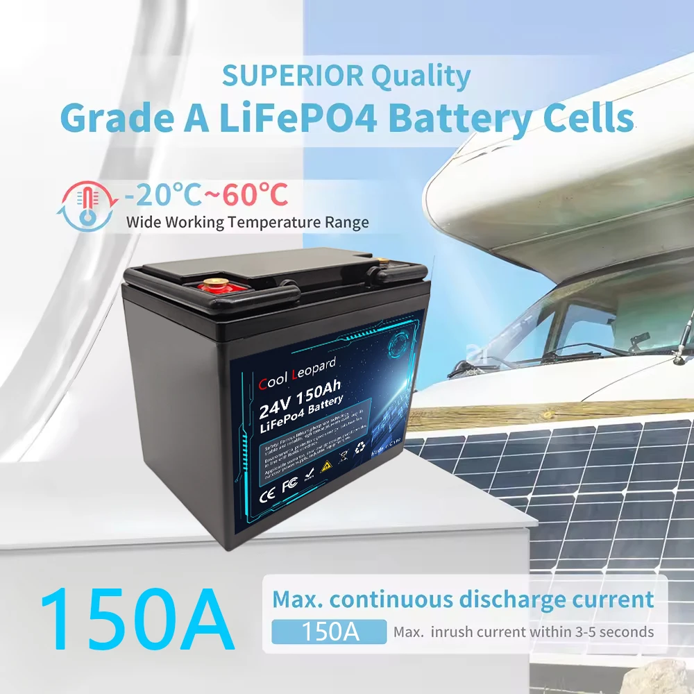 LiFePO4 32700 Battery 24V 150AH Built-in 120A BMS RV Rechargeable Lithium Iron Phosphate Solar Marine Overland Off-Grid Battery