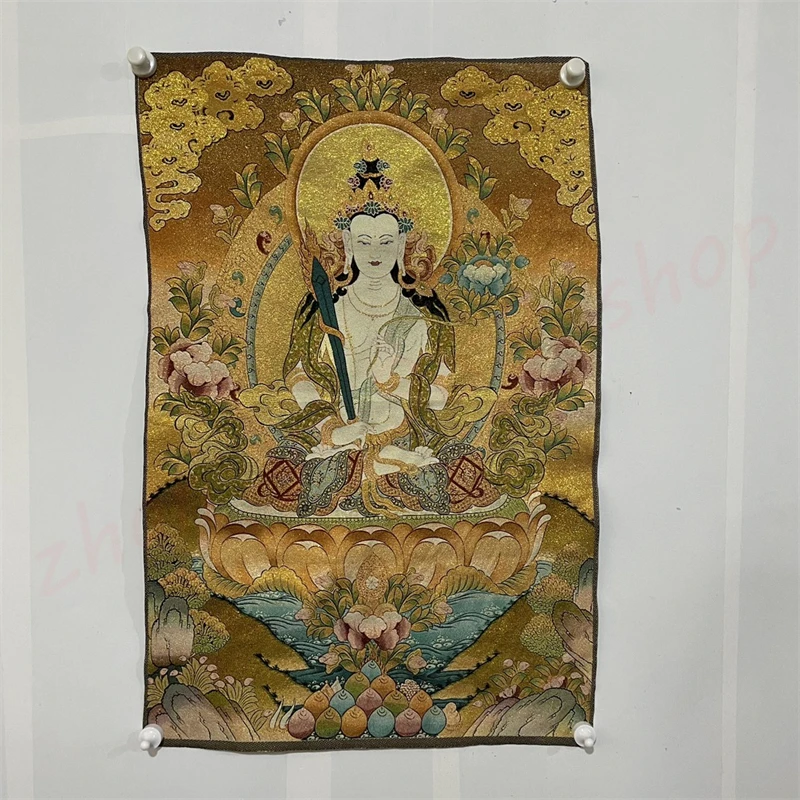 

Благоприятная танка, вышивка, лотос Гуаньинь, изысканное домашнее религиозное благоприятное украшение