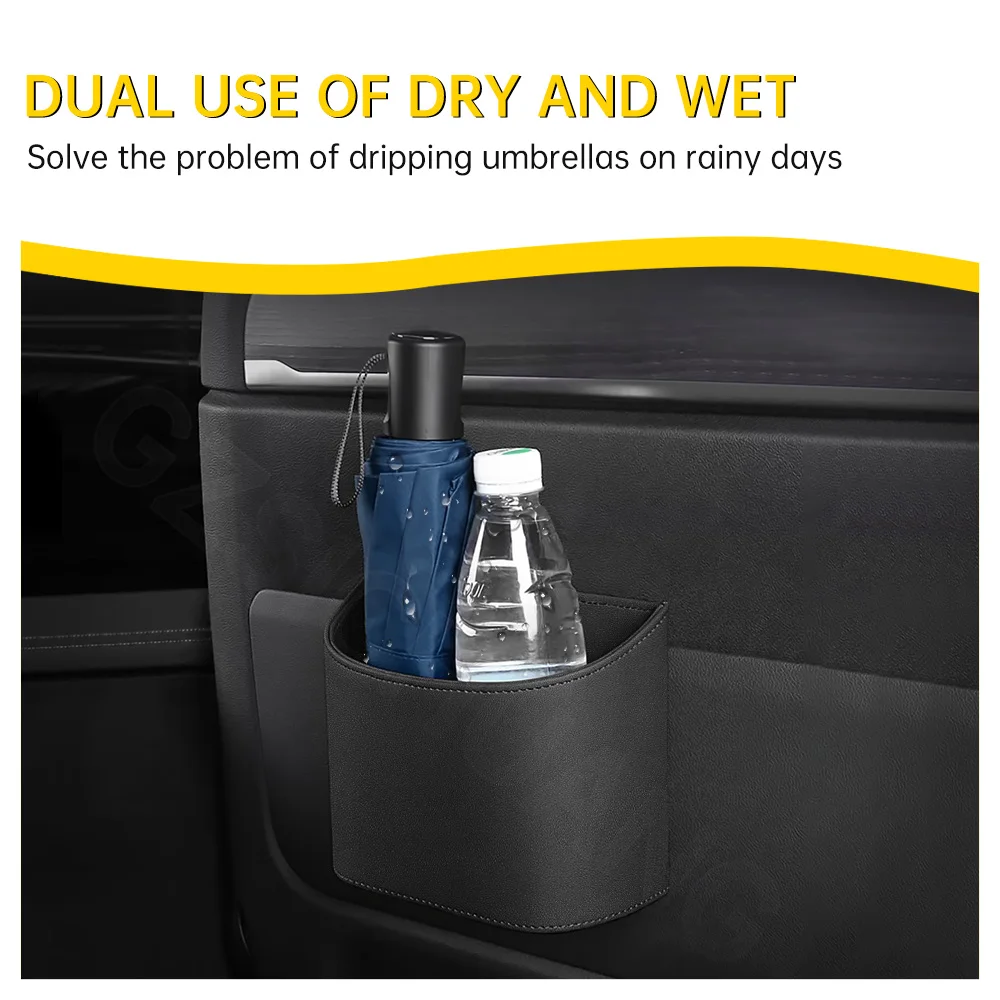 For Lynk co Car Trash Can Suspended Trash Can Car Leather Storage Bucket For Lynk co 01 05 03 09 02 04 06 07 08 Accessories