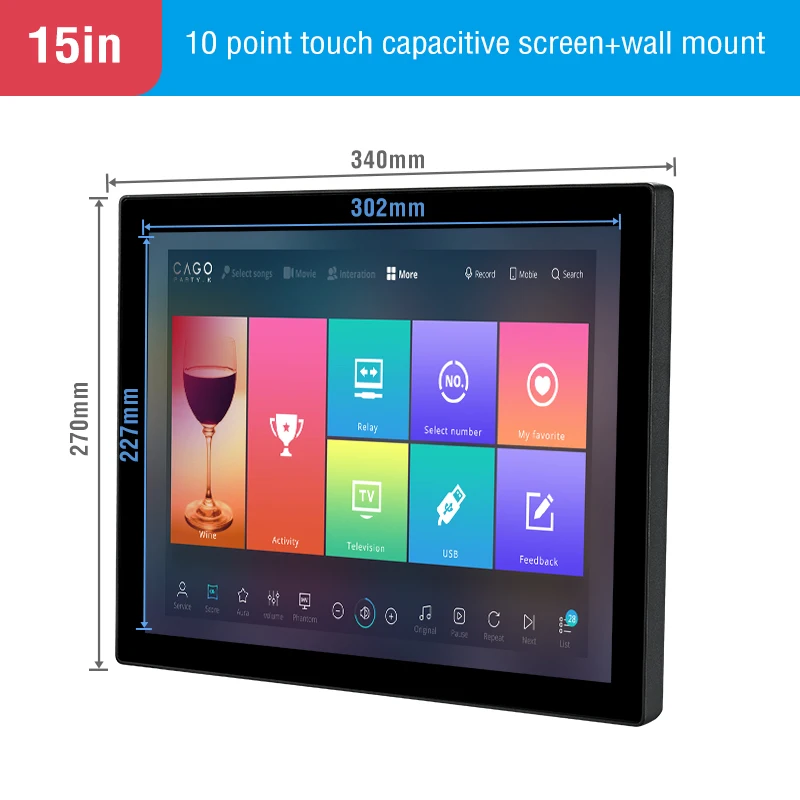 

Anmite 15 computer capacitance touch monitor PC aluminum alloy framework industrial touch screen