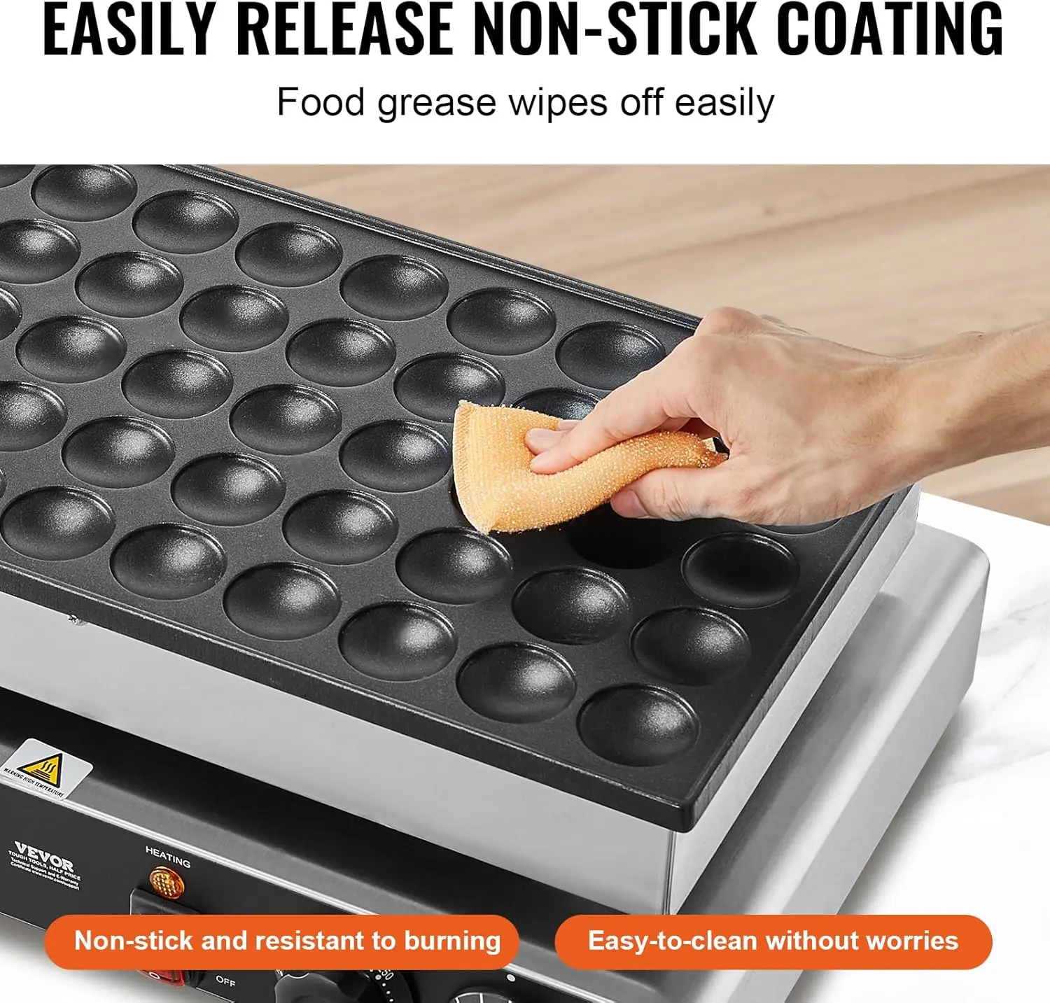 Mini Pancake Maker, 50PCS 43mm Diameter Dorayaki Baker Machine, 1700W Commercial Electric Poffertjes Grill, Non-stic 4