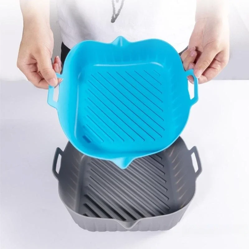 Air Fryer Silicone Baking Tray Reusable Basket Mat Non-Stick Round Paper Baking Microwave Pads Baking Mat Oven Air Fryer Liner