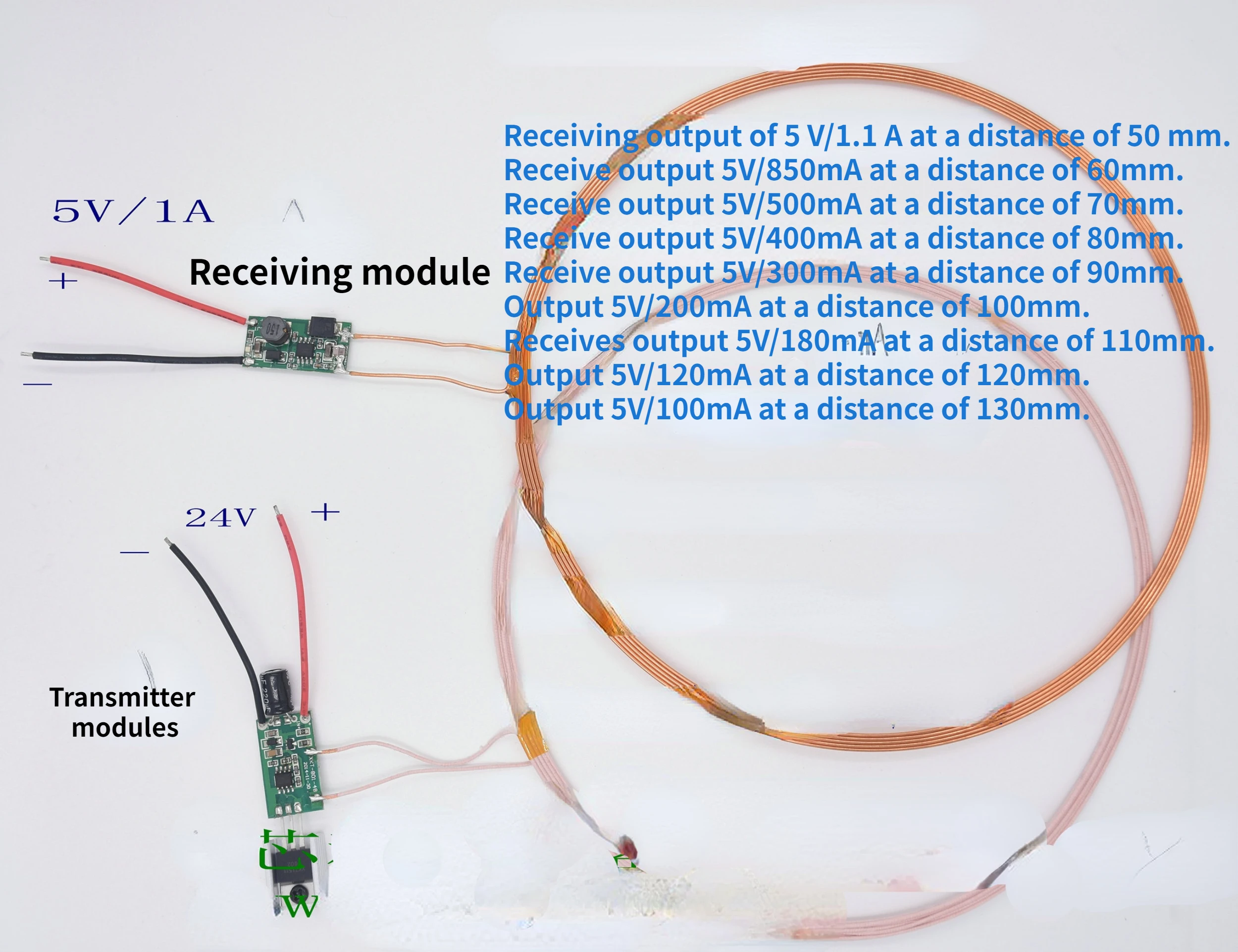 

Выход на расстояние 50 мм, 5 В, а, высокоточный модуль питания для беспроводной зарядки на большие расстояния