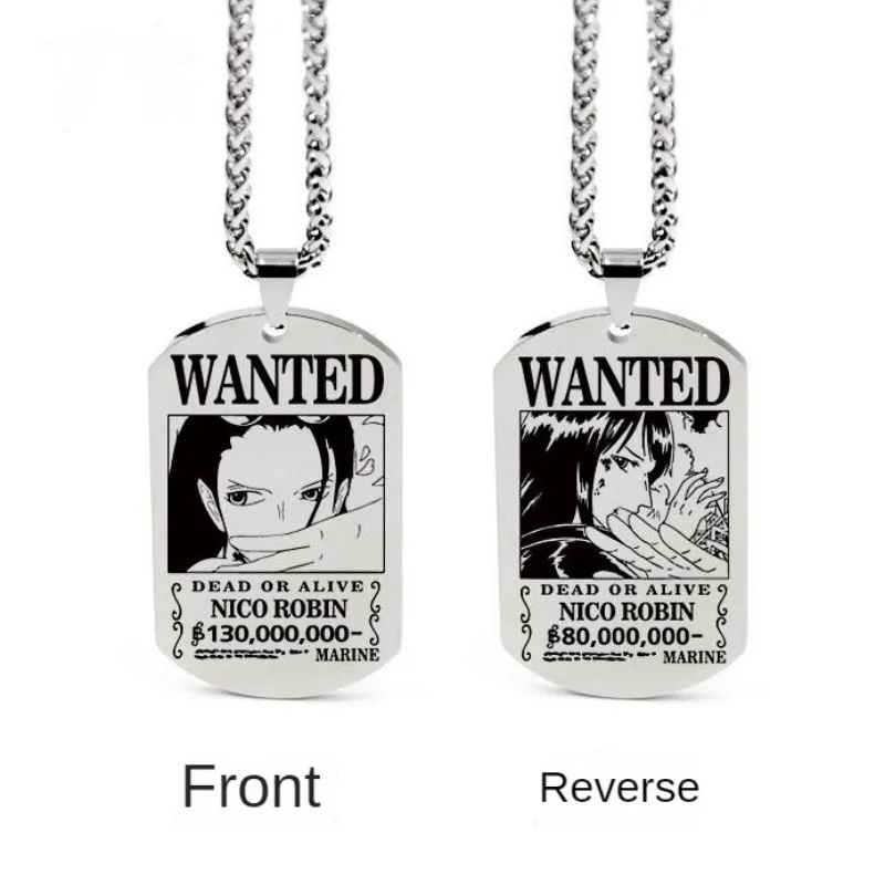 Anime One Piece Necklace Luffy Ace Chopper Zoro Sanji Wanted Pendant Men Women Couples Necklace Fashion Accessories Xmas gift 6