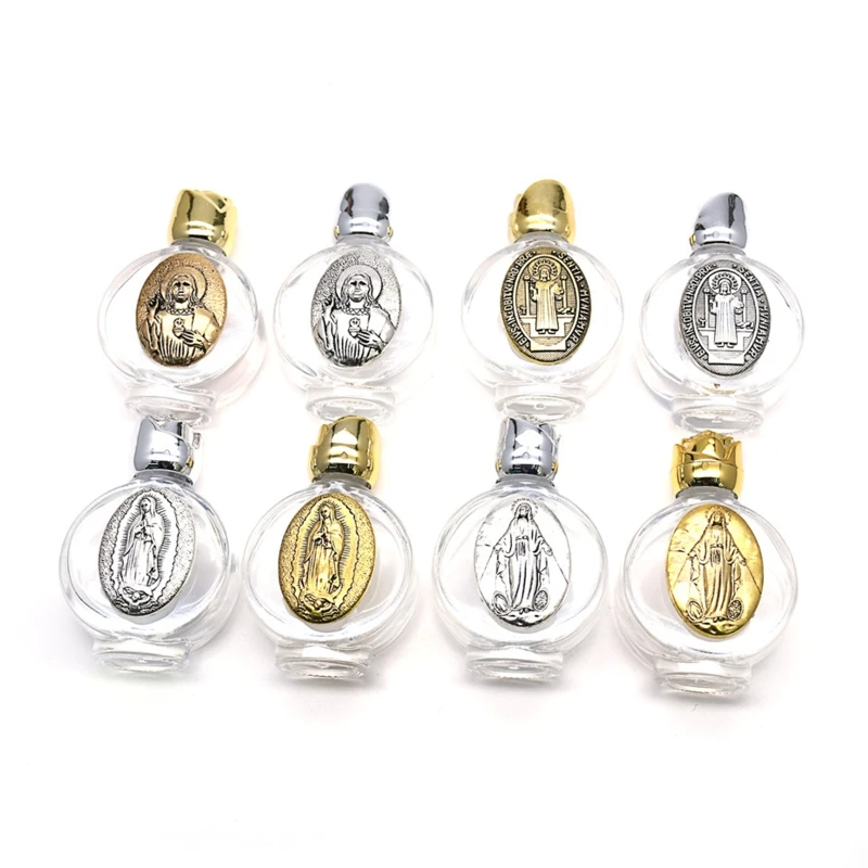 

Пустая бутылка для святой воды с крышкой, прозрачный стеклянный органайзер, принадлежности для молитвы для дома, церкви,