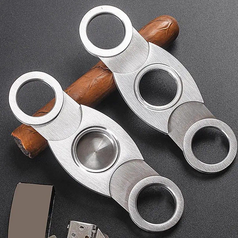 

Lighter Smoke Cutter Double Cut Guillotine Cutter Stainless Steel Smoker Scissor Portable Cigar Cutting Gadget Smoke Accessories