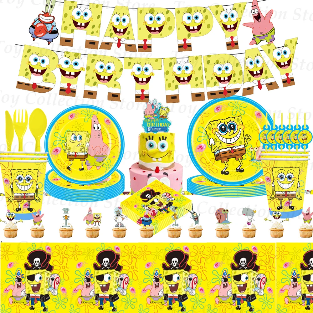 Cartoon Spongebobed Squarepants Party Decoration Kids Birthday