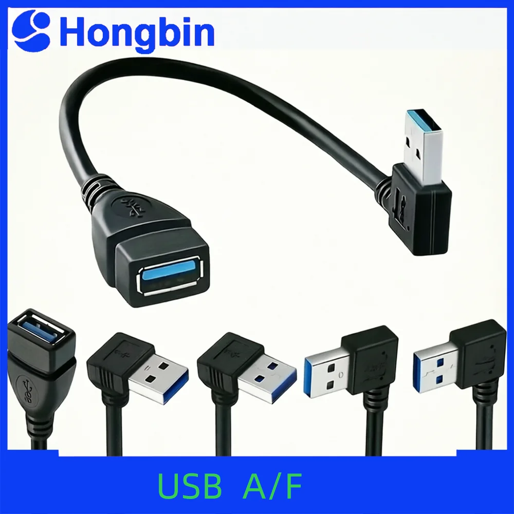 High-Speed USB 3.0 Right Angle Extension Cable with Fast Charging Technology