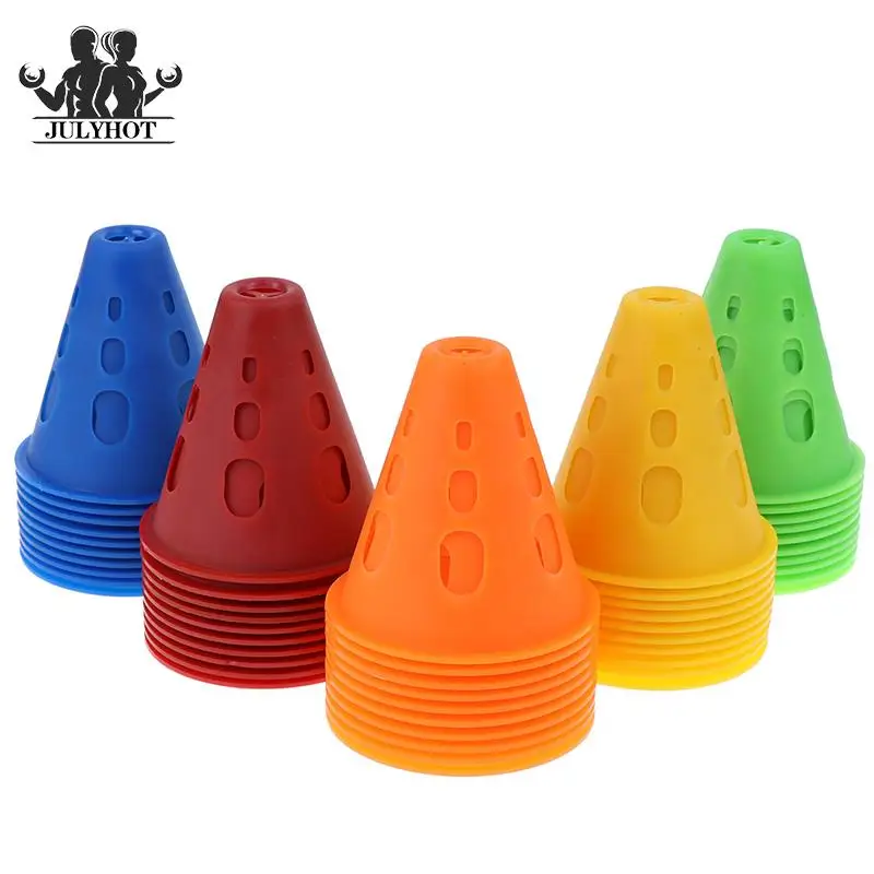 Brand New 10Pcs/Lot Sport Football Soccer Rugby Training Cone Cylinder Outdoor Football Train Obstacles For Roller Skating