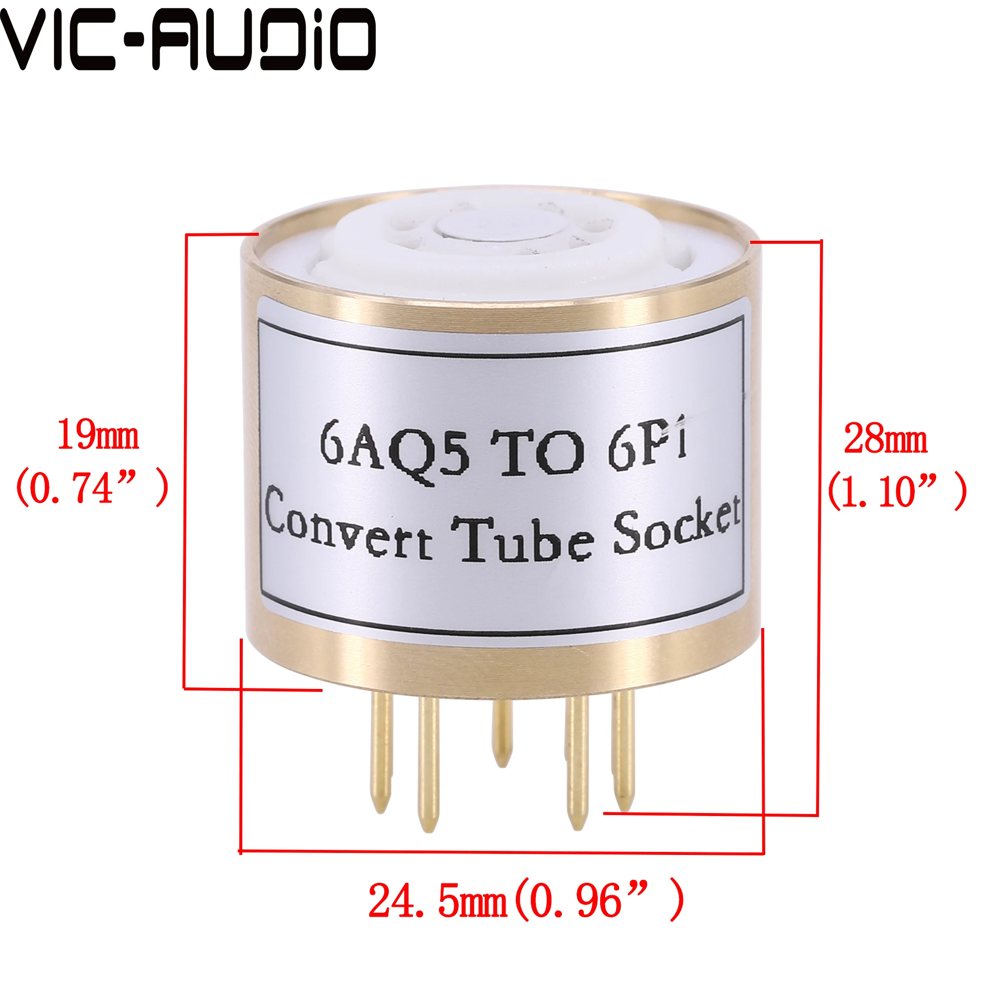 7ピンから9ピンの真空管アダプター6aq5 (トップ) から6p1のベース,日曜