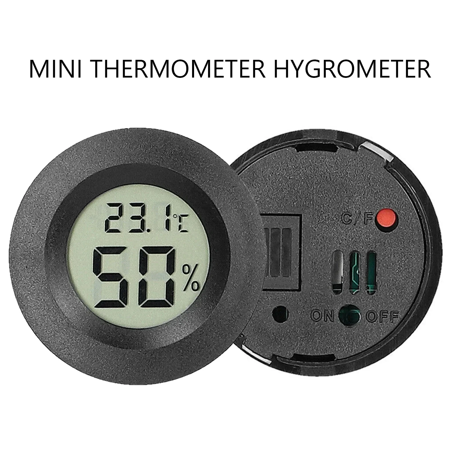 1PC Mini Round Electronic Thermometer Hygrometer Indoor Digital LCD -50~ +70°C Hygrometer Temperature Meter Household Detector