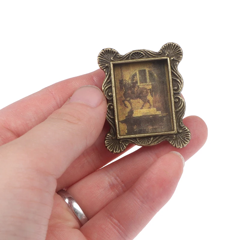 Furniture Toys 1:12 Dollhouse Picture Frame Miniature European Vintage Photo Frame for Dollhouse Accessories Cute 5