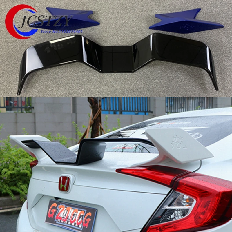 

For Honda Civic Spoiler 2016 2017 2018 yofer Style Car Decoration Rear Roof Tail Wing ABS Plastic Black Pattern Spoiler