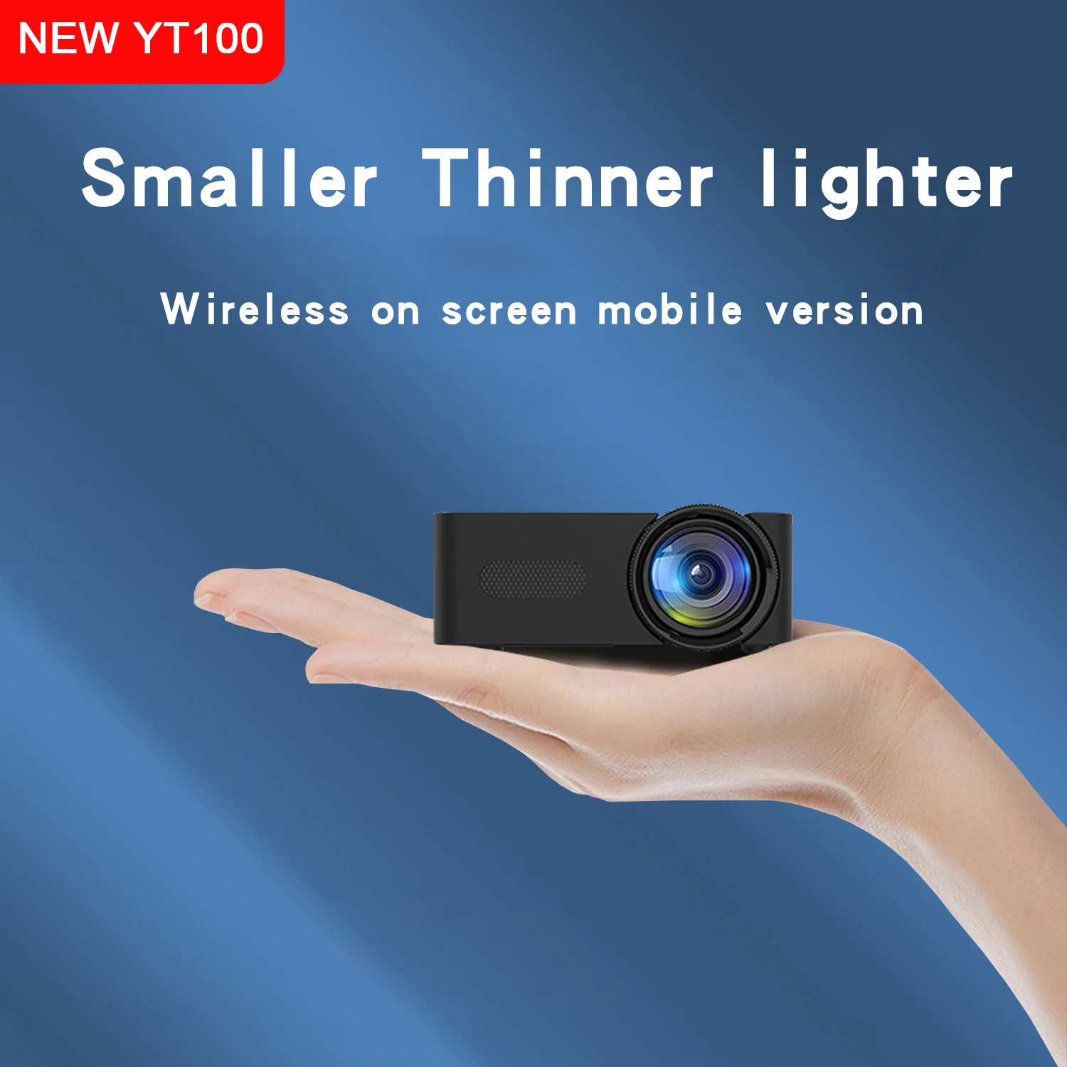 

YT100 high definition small mobile phone projector, suitable for home theater, wireless connection mobile phone, built-in audio