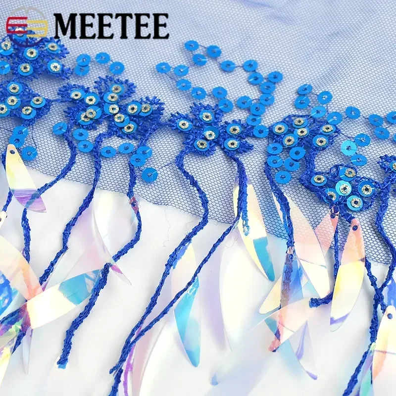 1/2/5Yards 15cm Mesh Sequins Tassel Lace Trim Farbic Fringe Ribbon for Stage Dress Curtain DIY Garment Sewing Accessories lace ribbon lace fabric lace sewing accessories lace sewing supplies lace accessories lace garment accessories clothing craft accessories tassel trim lace